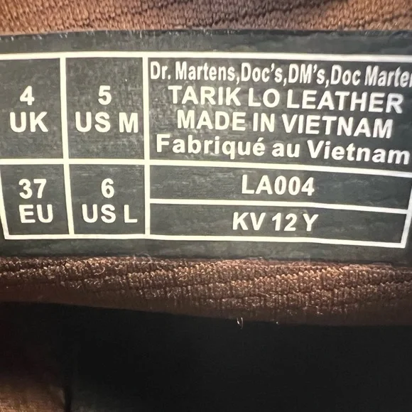 Dr. Martens Tarik Lo Leather Utility Shoes Dark Brown Size 6 Ladies 5 Men NWOB - Picture 4 of 13